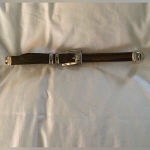 Vintage Brighton brown patent belt, size small.